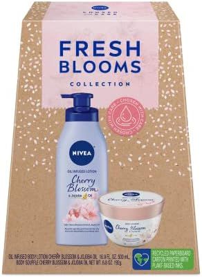 Fresh Bloom Gift Box, NIVEA Lotion and NIVEA Body Souffle, Cherry Blossom and Jojoba Oil, 2 Piece... | Amazon (US)