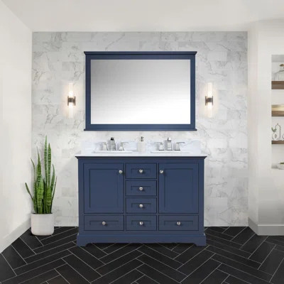 48 In. W X 22 In. D 2 Door Double Bath Vanity With Carrara Marble Top And Faucet | Wayfair North America