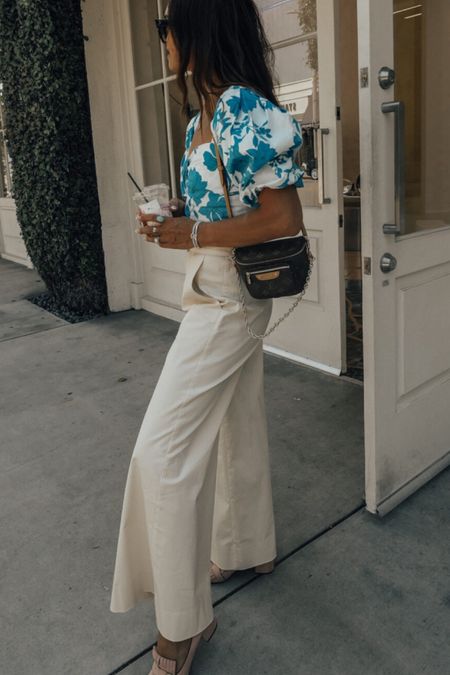 Love this Top and wide leg pants size small 
Mini bum bag LV
Summer outfit 
Spring outfit 

#LTKover40 #LTKstyletip