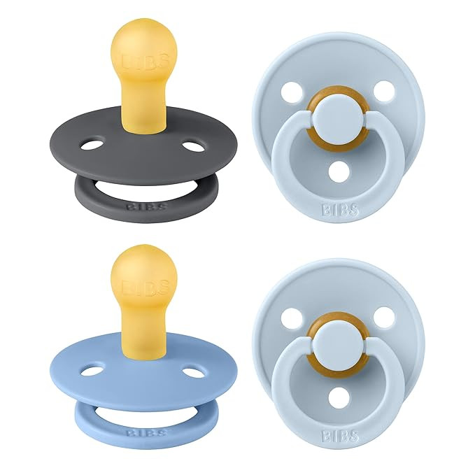 BIBS Pacifiers - Colour 4 Pack | Round Nipple Baby Pacifier | BPA Free Natural Rubber Latex Sooth... | Amazon (US)