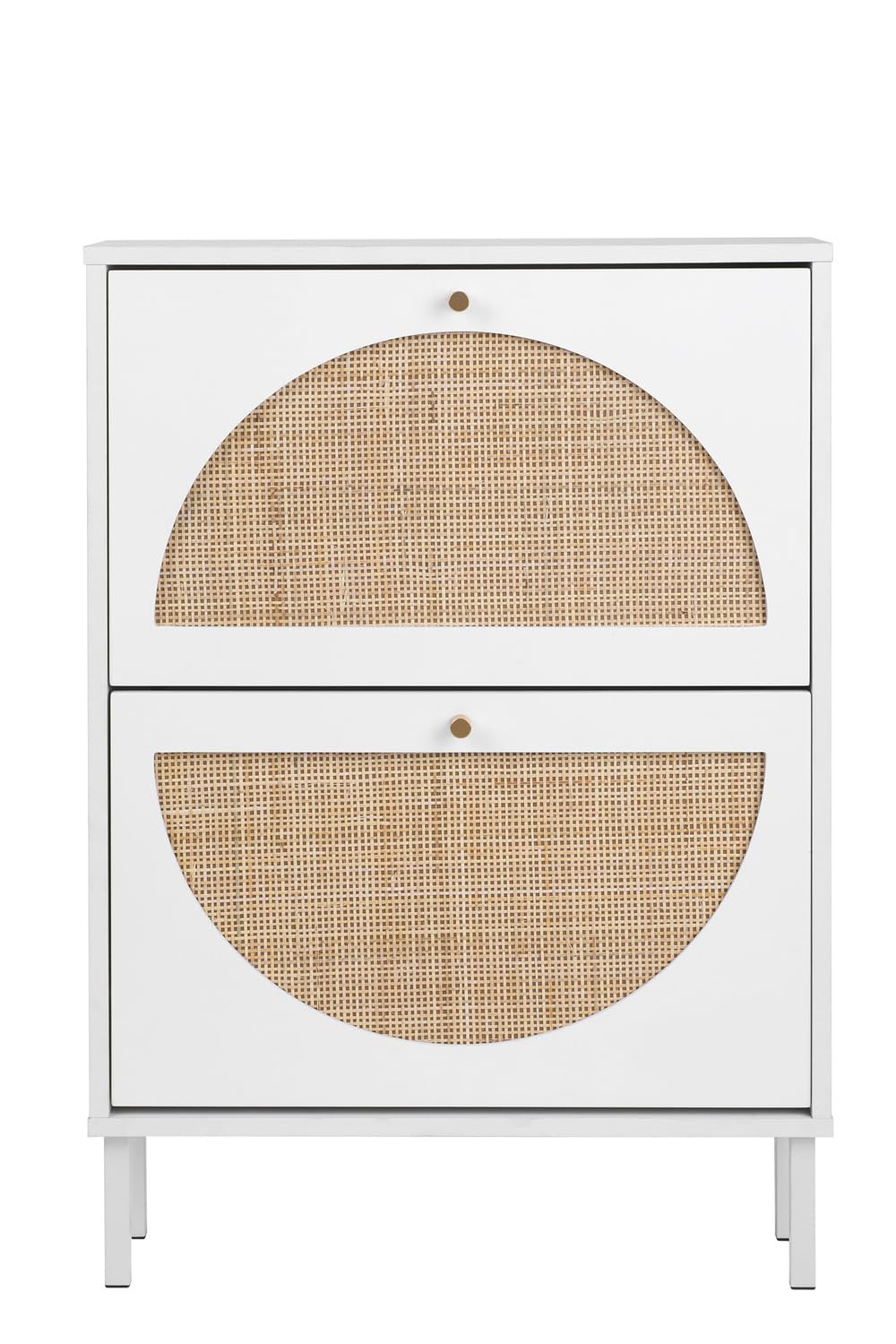 ZeHuoGe Natural Rattan Shoe Cabinet with 2 Flip Drawers, Entrance Hallway Slim Entryway Shoe Orga... | Amazon (US)