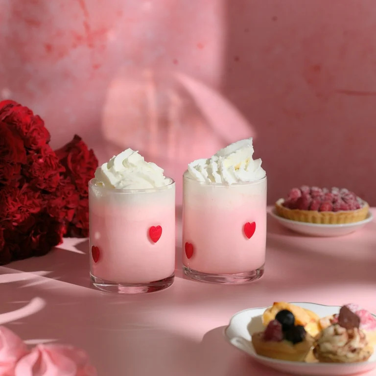 Thyme & Table 12 fl oz Valentine's Day Red Hearts Charm Drinking Glasses, Set of 2 | Walmart (US)