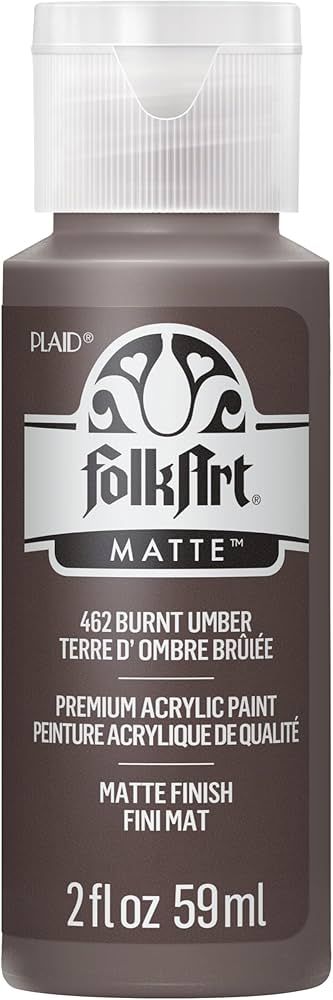 FolkArt Acrylic Paint in Assorted Colors (2 oz), 462, Burnt Umber | Amazon (US)