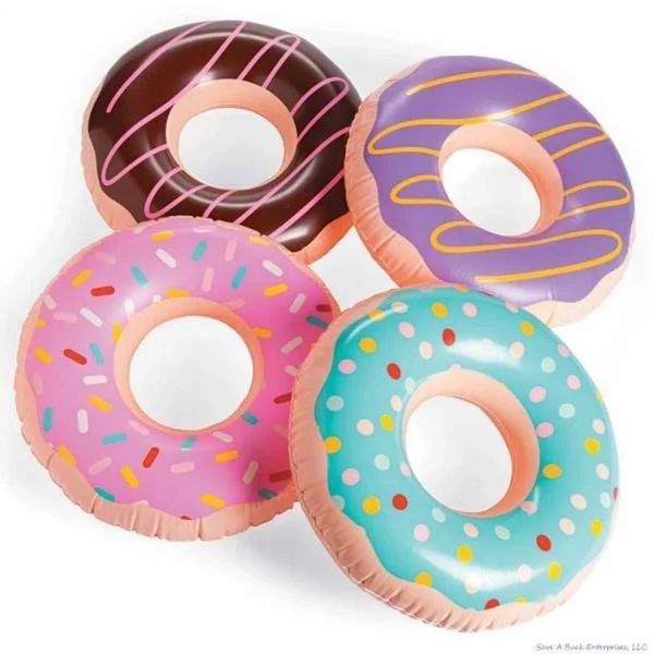 (4) JUMBO FROSTED DONUT Shaped Inflatables - Blow Up Pool Party Favor Toys luau Novelty Items | Walmart (US)