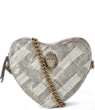 Kurt Geiger London Kensington Heart Crossbody Bag - Gold denim | Dillard's