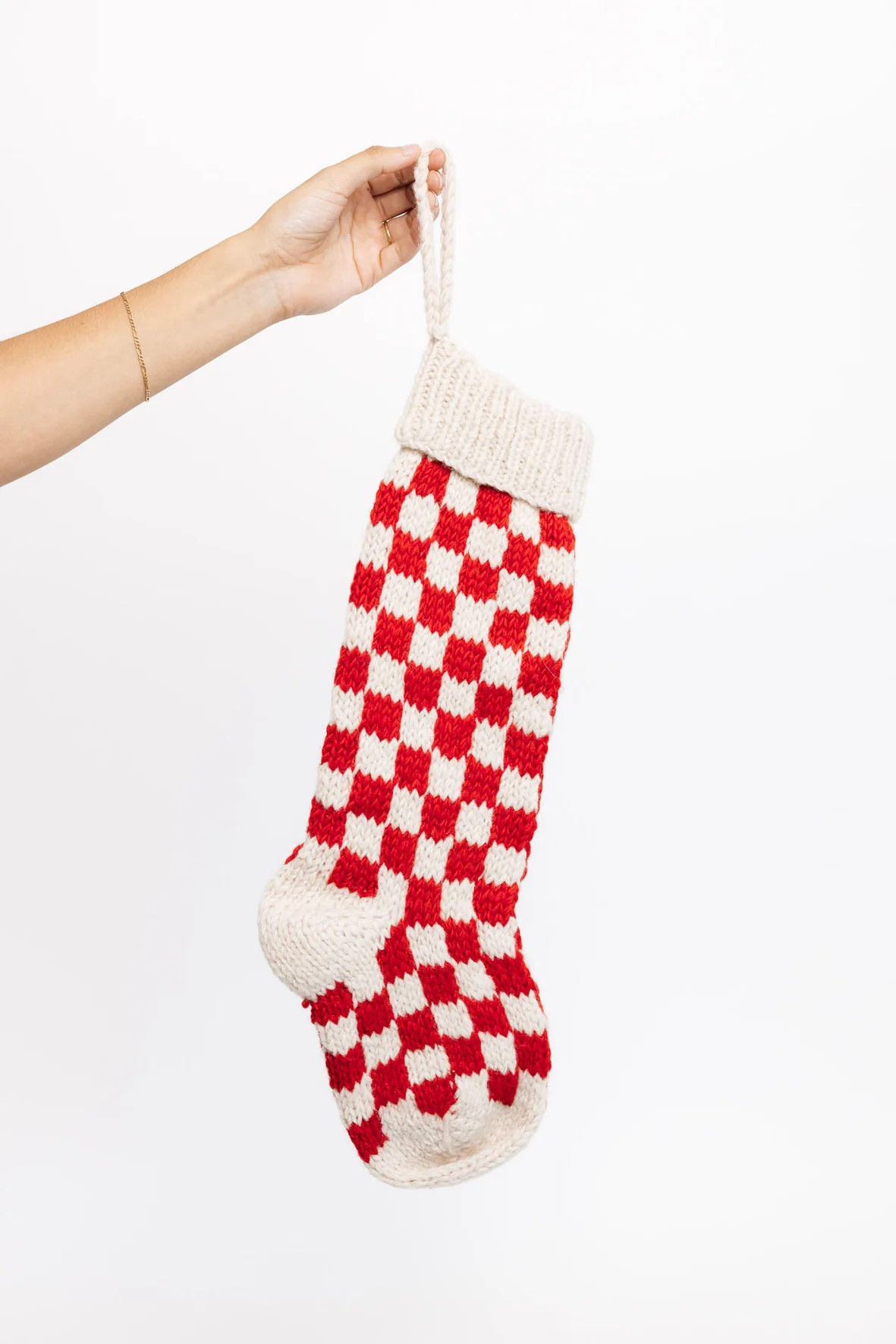 Candy Cane Checker Stocking | THELIFESTYLEDCO