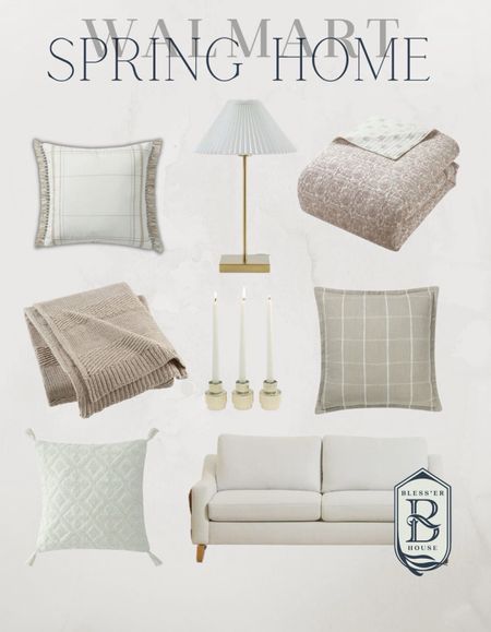 Neutral spring bedding, throw pillows, and decor! 

Walmart, Better home and Gardens, quilt, bedding, throw pillow, sofa pillow, lamp, candle holder 

#LTKSeasonal #LTKstyletip #LTKhome