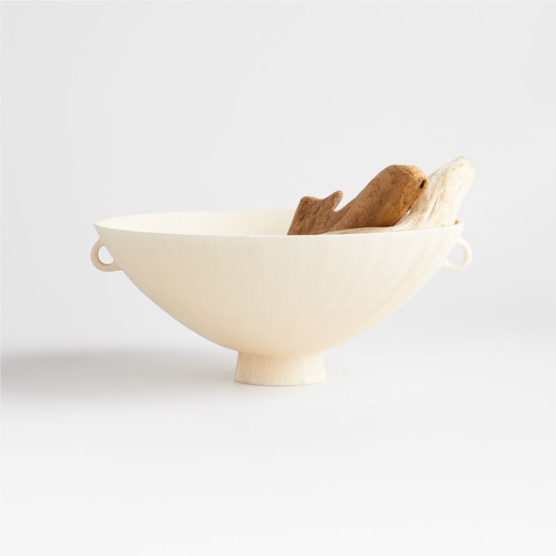 Bol Délicat White Footed Centerpiece Bowl by Athena Calderone + Reviews | Crate & Barrel | Crate & Barrel