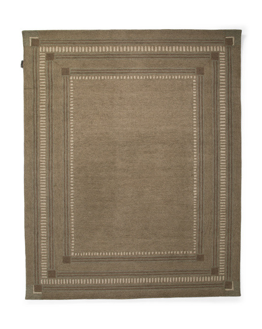 8x10 Wool Alfie Hand Tufted Wool Painted Border Area Rug | TJ Maxx