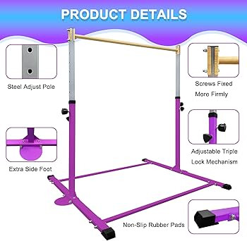 Adjustable Gymnastics Bar for Kids with Mat - Sturdy Kip Bar with Rings, Horizontal Bar for Home ... | Amazon (US)