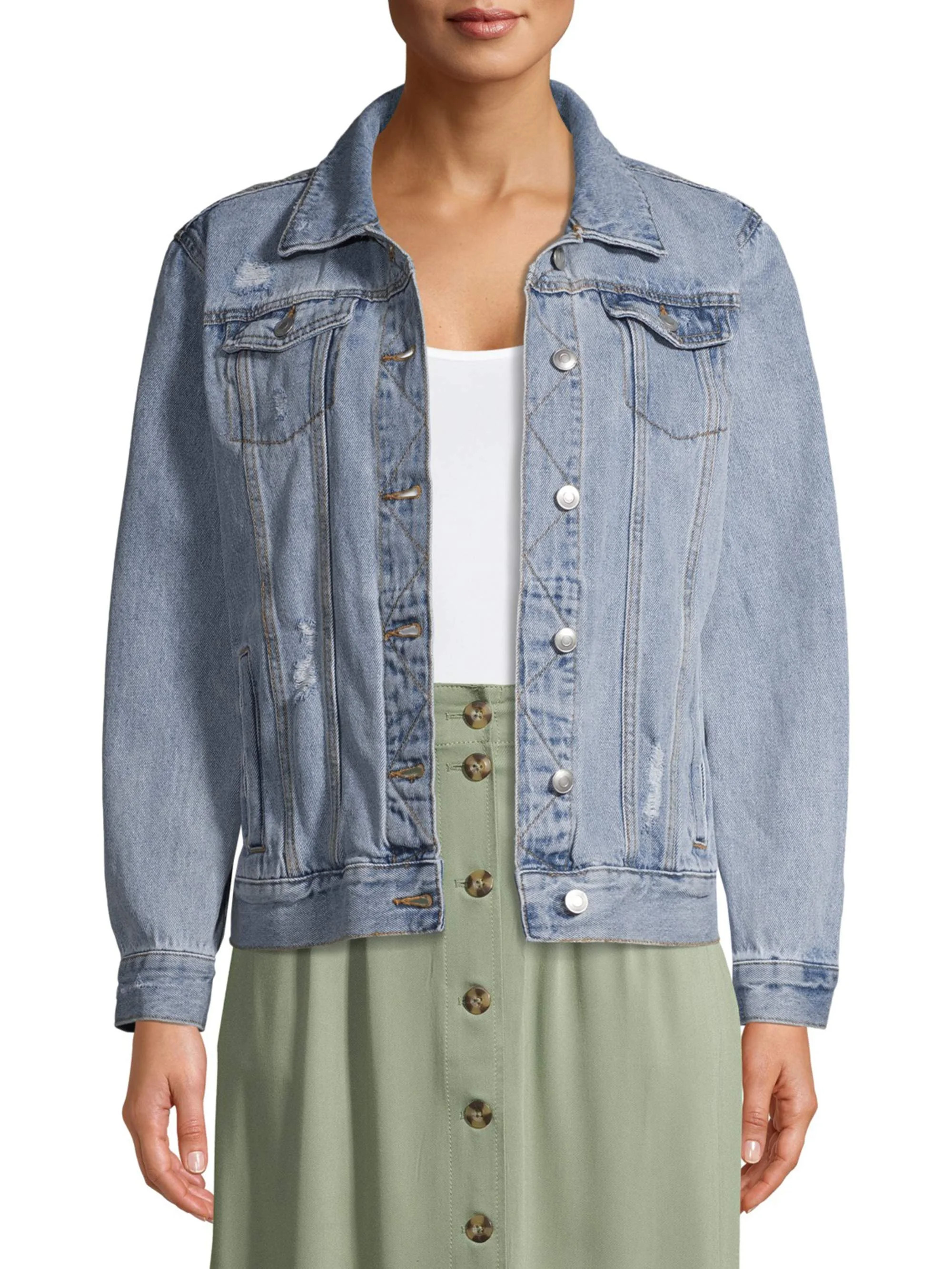 Time and Tru Women's Trucker Jean Jacket | Walmart (US)