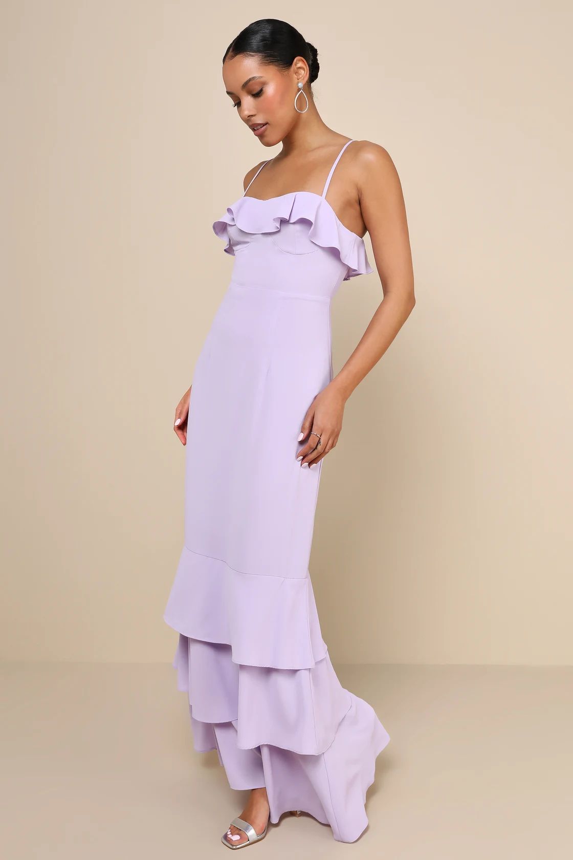 Lively Evenings Lavender Sleeveless Tiered Maxi Dress | Lulus