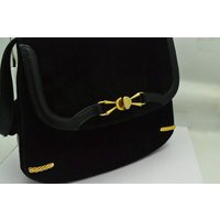 Vintage Sacha Suede Handbag Black With Gold Tone Accents Unique Gift For Her | Etsy (US)