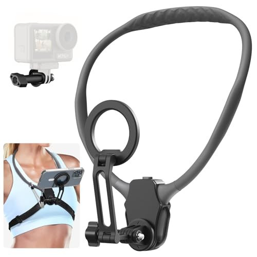 Magnetic Neck Phone Mount for Recording, Pov Phone Holder, Vlog Magnetic Neck Mount with Anti-Vibration Chest Strap for GoPro DJI Insta360, Hand Free Phone Neck Holder for iPhone 16 15 14 13 12 Series | Amazon (US)