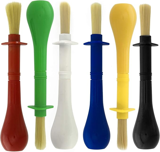 U.S. Art Supply Children's Jumbo Art Brushes Set of 6 - Plastic Handle Round Brushes with Hog Bri... | Amazon (US)