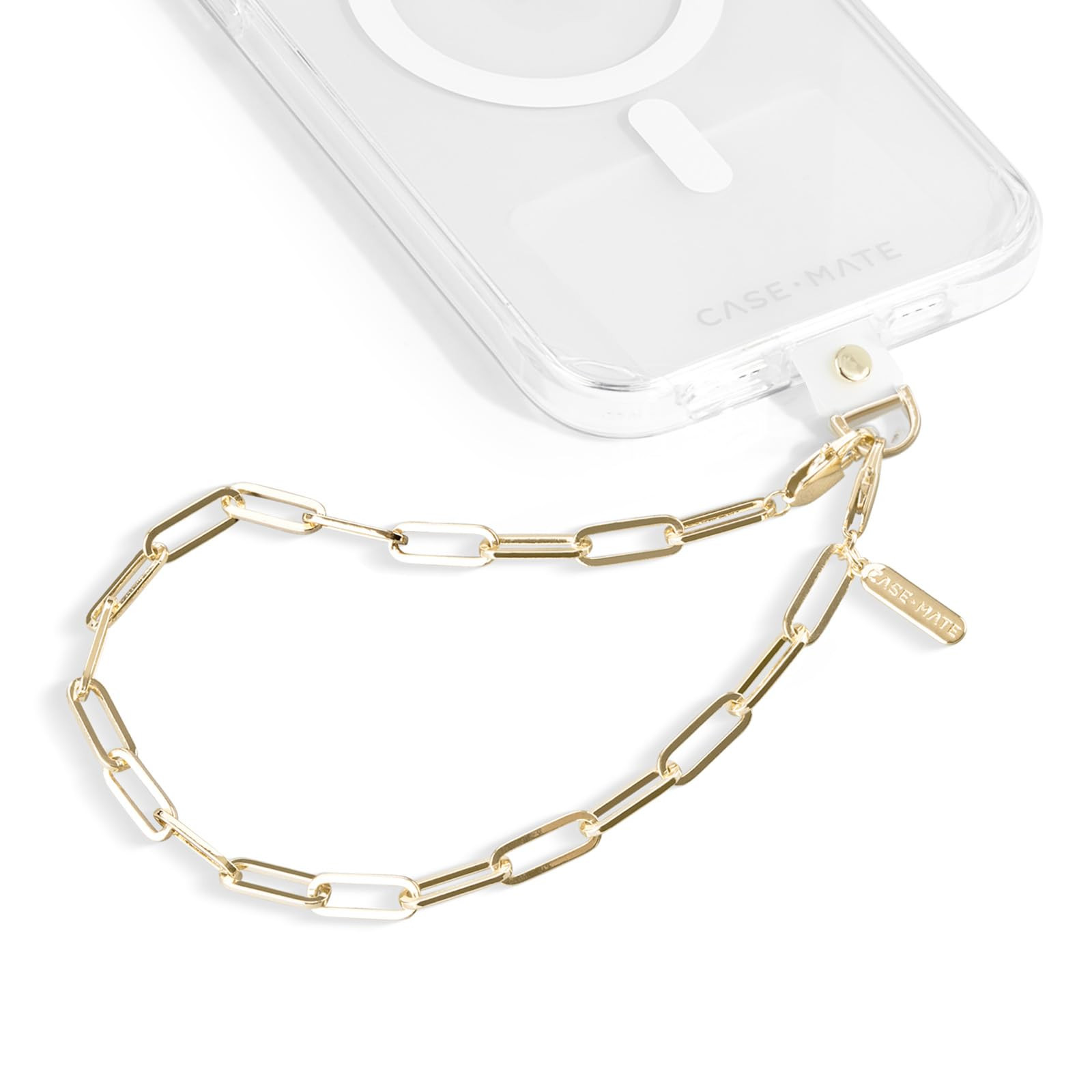 Case-Mate Phone Charm with Gold Metal Chain - Detachable Anti Theft Strap - Hands-Free iPhone Wri... | Amazon (US)