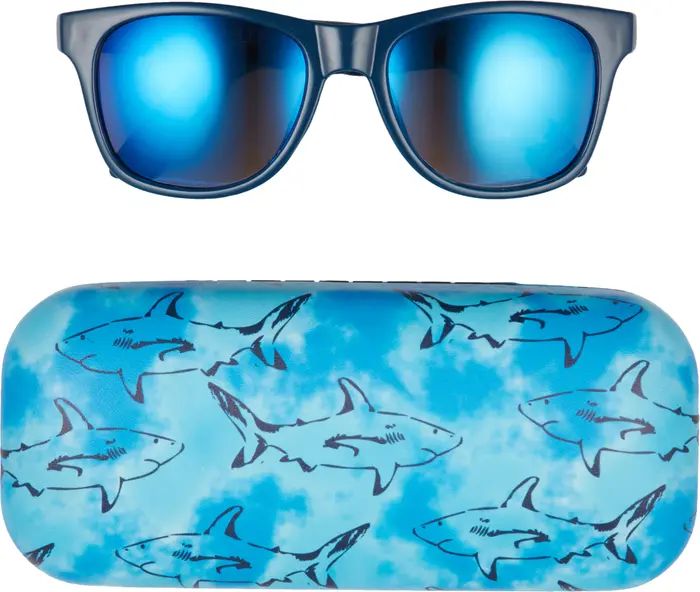 Kids' Tie Dye Sharks Sunglasses & Case | Nordstrom