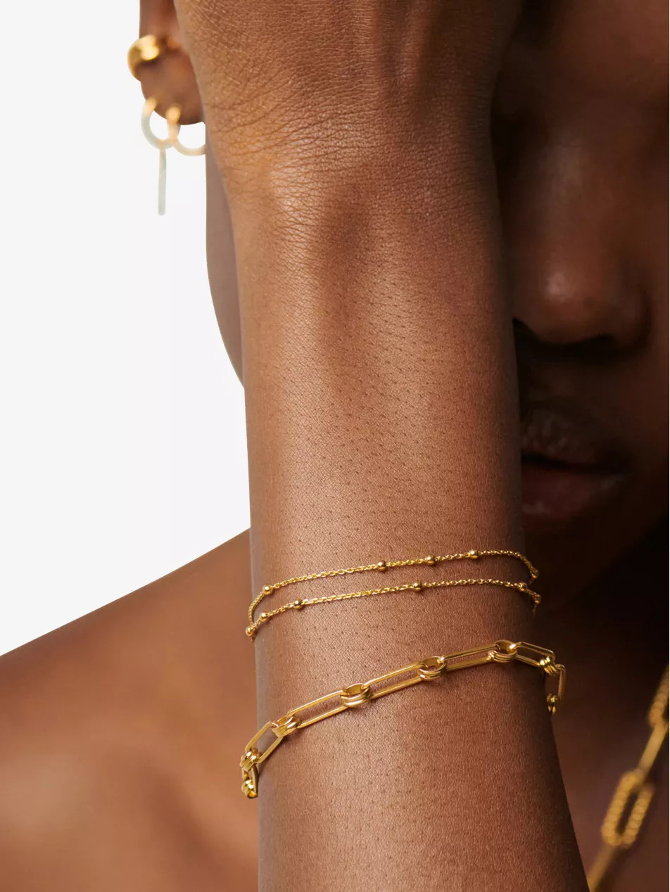 18ct Yellow Gold-Plated Vermeil 925 Sterling-Silver Huggie Earrings and Bracelet Set Worth £154 | Selfridges