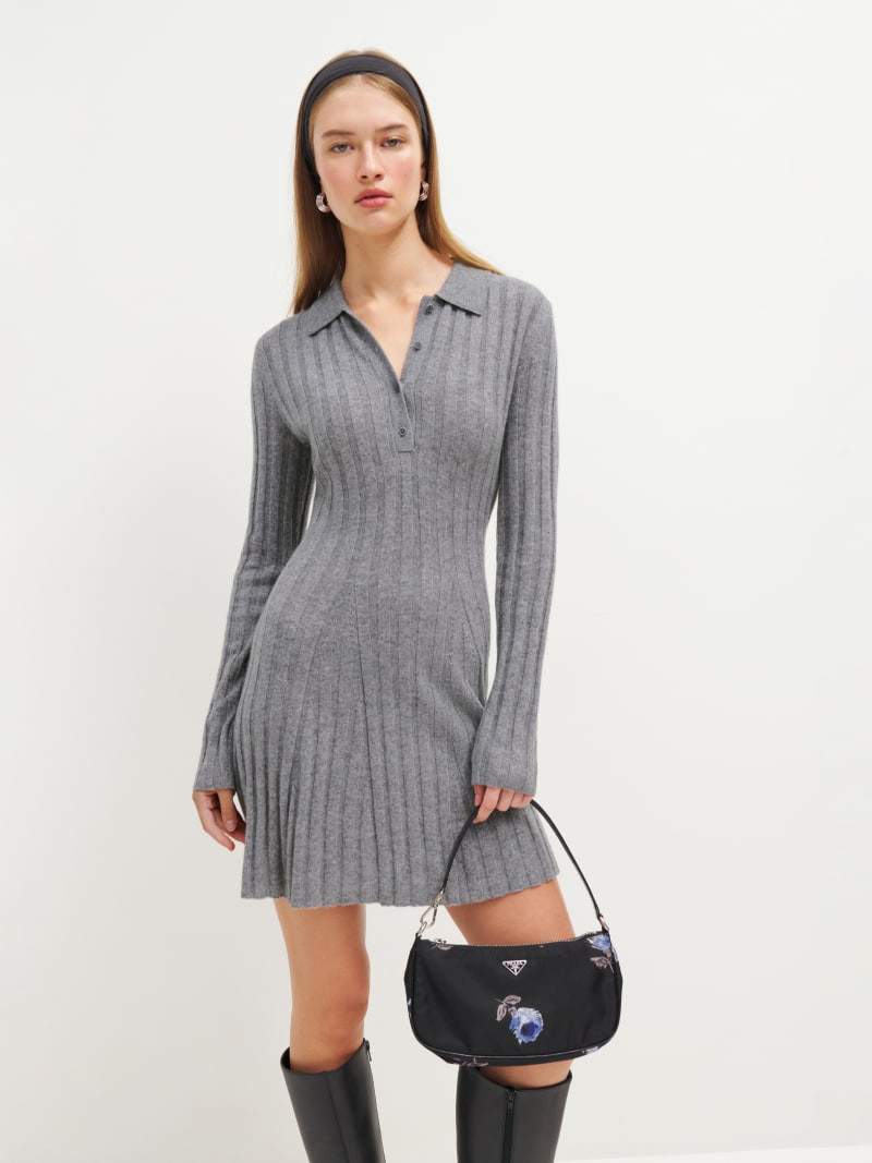 Walsh Cashmere Collared Mini Dress | Reformation (Global)