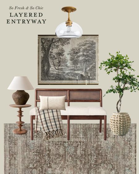 Layered entryway mood board.
-
Entryway decor - wood and rattan bench - ceramic table lamp black with white shade - oversized tapestry - clear glass entryway light - entryway lighting - minka textured plant pot - hand made olive tree - magnolia market sale - entryway decor sale - Loloi Joanna Gaines rug - neutral rug - neutral entryway - turned leg pedestal side table - wood accent table round - plaid throw blanket - studio McGee throw pillow - target studio McGee - textured entryway decor - home decor sale - affordable home decor - target studio McGee bench - target studio McGee furniture 

#LTKSaleAlert #LTKFindsUnder100 #LTKHome