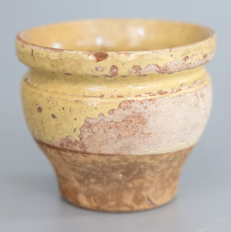 Petite 19th Century French Yellow Glazed Confit Pot - Etsy | Etsy (Global)