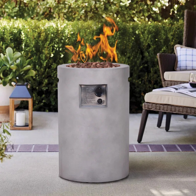 Gannes 25 H Outdoor Gas Fire Column | Wayfair North America