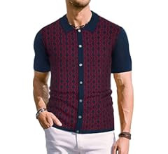 PJ PAUL JONES Men's Contrast 70s Vintage Polo Shirts Short Sleeve Knitwear | Amazon (US)