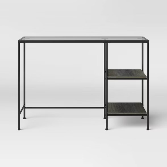 Fulham Glass Writing Desk with Storage Black - Project 62™ | Target