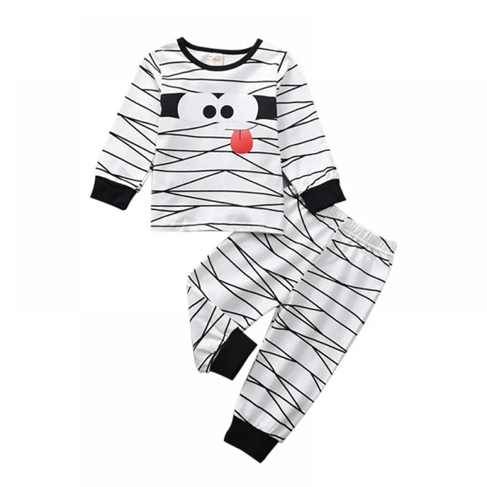 SYNPOS Toddler Baby Boy Halloween Outfit PJS for Kids Funny Mummy Sweatshirt Pants Pajamas Set 5-... | Walmart (US)