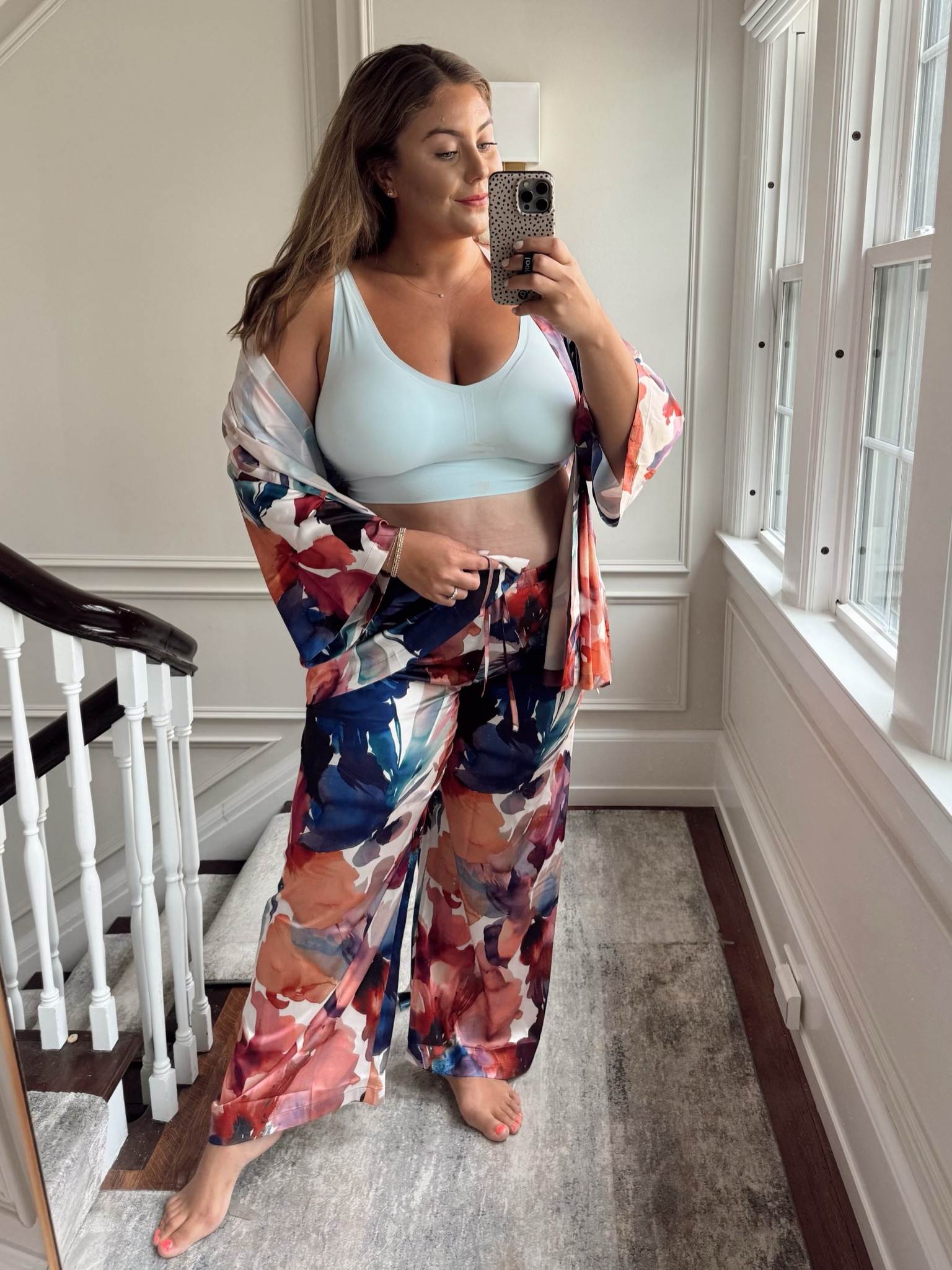 Wearing size XXL in pants & robe, 2XLDD in relief bra. Use CARALYNFS15 at EBY. 

#LTKMidsize #LTKStyleTip