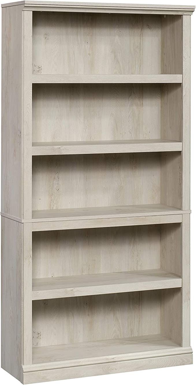 Sauder Miscellaneous Storage 5 Bookcase/Book Shelf, L: 35.28" x W: 13.23" x H: 69.76", Chalked Ch... | Amazon (US)