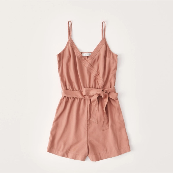 Tie-Front Romper | Abercrombie & Fitch (US)