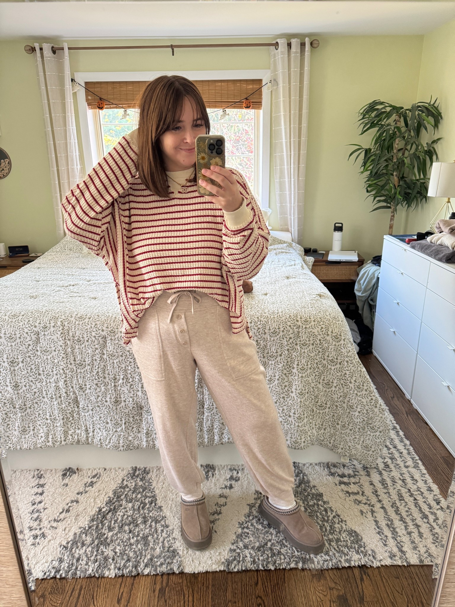 New comfy sweater joggers from target! This American eagle striped thermal sweater is 40% off. I love this cozy outfit for running errands, traveling or lounging around the house

Sweater joggers: true to size
Oversized sweater: runs large. Size down 1-2. I sized down 2 

#ltksalealert #ltkmidsize #ltkseasonal

#LTKdayinmylife #LTKFindsUnder50 #LTKootd