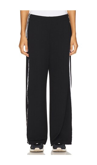 Nadia Travel Wide Leg Sweatpant in True Black | Revolve Clothing (Global)