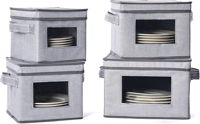 VENO 4 Size China Storage Containers for Dishes Plate Hard Shell, Christmas Holiday Ornament Stor... | Amazon (US)