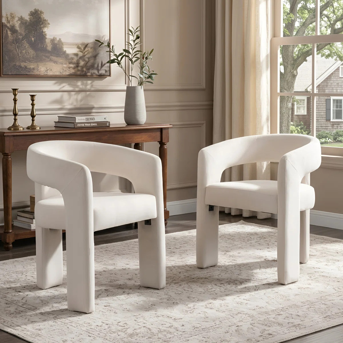 Modern Upholstered Barrel Dining Chairs (Set of 2) | Wayfair North America