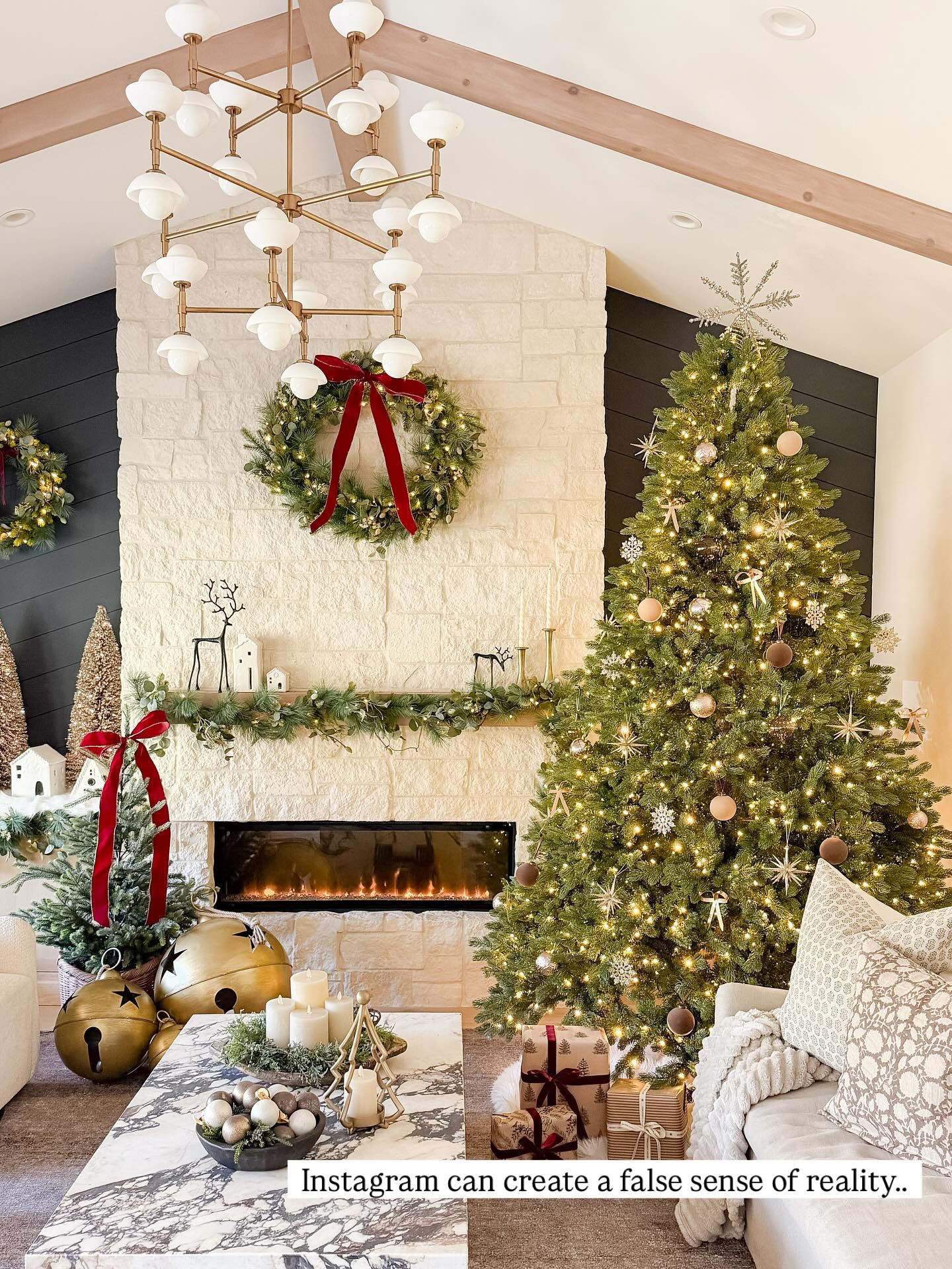 Instagram is a funny place… it can show a false sense of reality — perfect lives, perfect photos, spotless homes that can make you feel less than because your season of life looks different. The truth is, you never really know what’s happening behind the scenes. My house only looks put together on filming or photo shoot days — usually because I’m shoving things out of the camera’s view. But this room… this one is special. It’s for my younger self — for the little girl who didn’t have much growing up, who dreamed of having a Christmas like the ones in Hallmark movies.  Now I get to share that dream with my kids, and I feel so incredibly grateful. I’m learning to embrace the beautiful messes, because I know one day the house will be quiet, the kids will be grown, and the messes that would drive me insane, I miss the most.  And if you ever find yourself scrolling and feeling like you’re falling short which happens to me all the time — remember, Instagram isn’t real life. You’re doing better than you think.

Maybe I’ll delete this, but the holidays bring out emotional Lisa.

💫 Comment SHOP and i’ll send the links for this video to your DM. Or click the link in my bio to shop. 

https://liketk.it/5vcTi