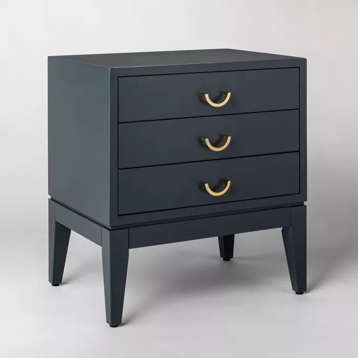 Quail Hill 3 Drawer Nightstand Mount Etna Blue - Threshold&#8482; designed with Studio McGee | Target