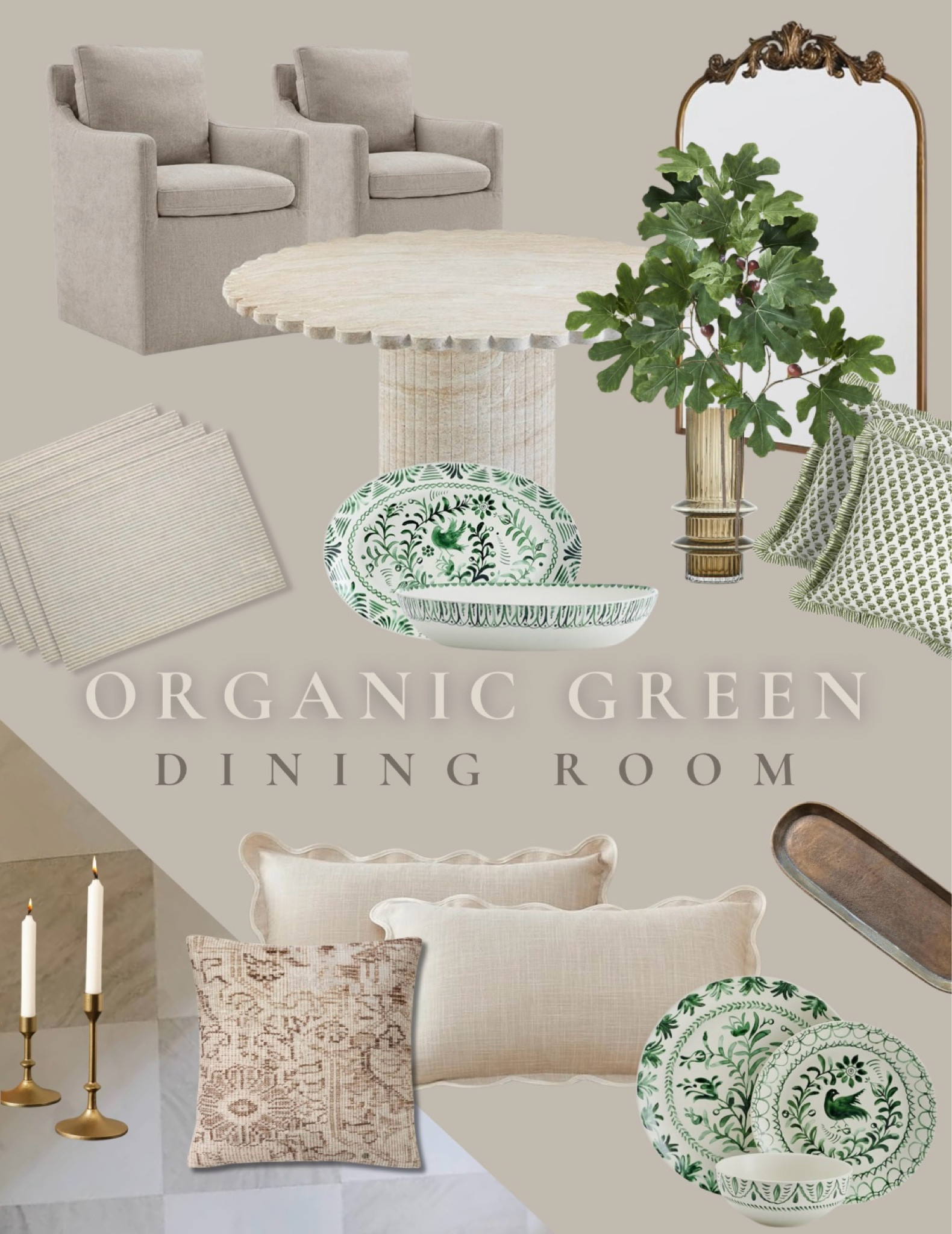 Organic neutral green dining room interior design | interior decor | interior | lulu and Georgia dupe 

#LTKHome #LTKFindsUnder50 #LTKFindsUnder100