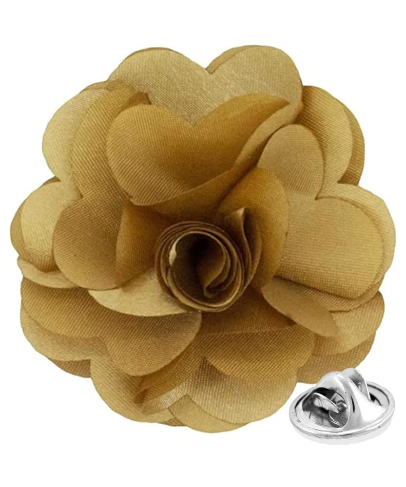 Premium Men's Formal Solid Color Flower Lapel Pin - Boutonniere for Men, Brooch Pin | Amazon (US)
