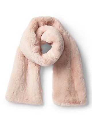 Gap Womens Faux-Fur Scarf Blush Size One Size | Gap US