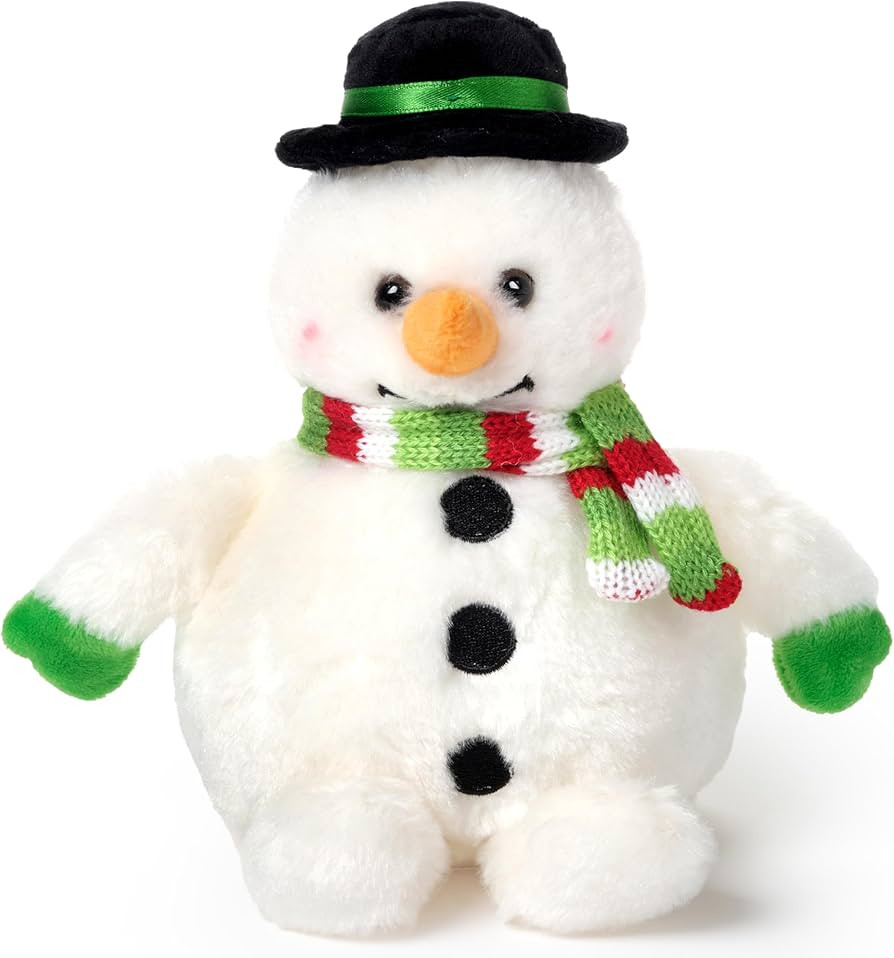 Bearington Snowball The Snowman Christmas Stuffed Animal - 7" Stuffed Snowman Plushie with Soft W... | Amazon (US)