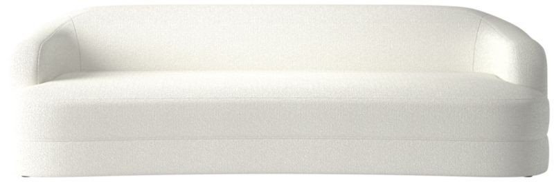 Mylene 97" Ivory Boucle Curved Sofa by goop | CB2 | CB2