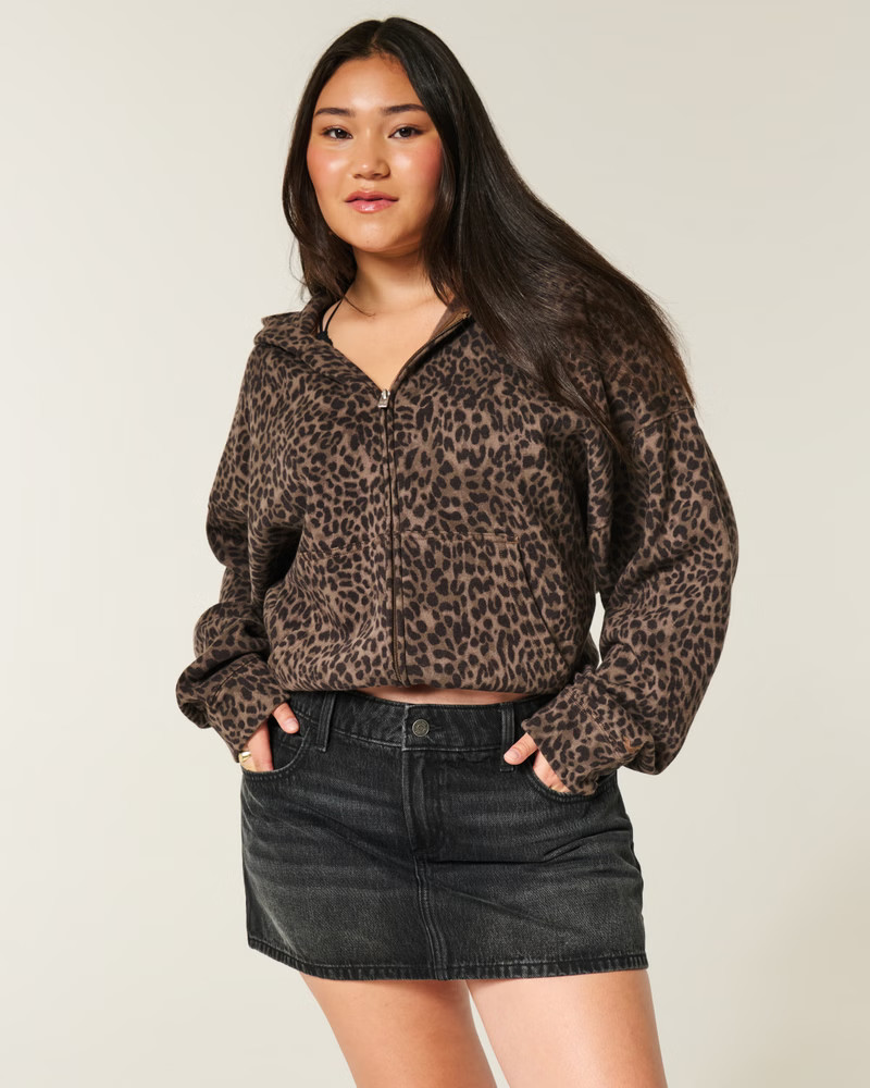 Low-Rise Denim Mini Skort | Hollister (US)