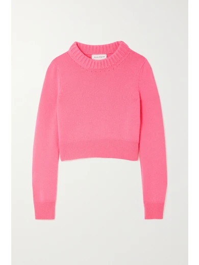 Alexander McQueen - Cropped Cashmere Sweater - Pink | NET-A-PORTER (US)