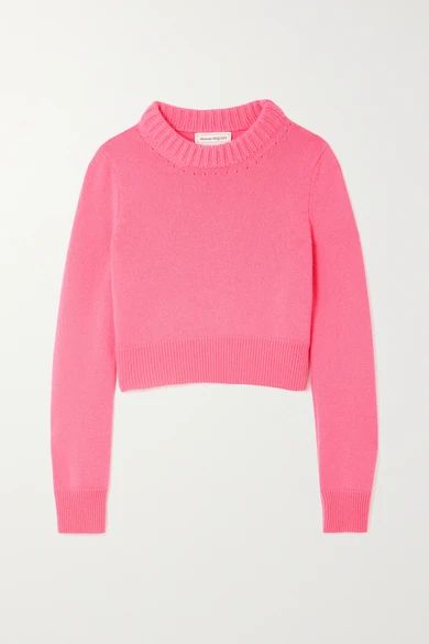 Alexander McQueen - Cropped Cashmere Sweater - Pink | NET-A-PORTER (US)