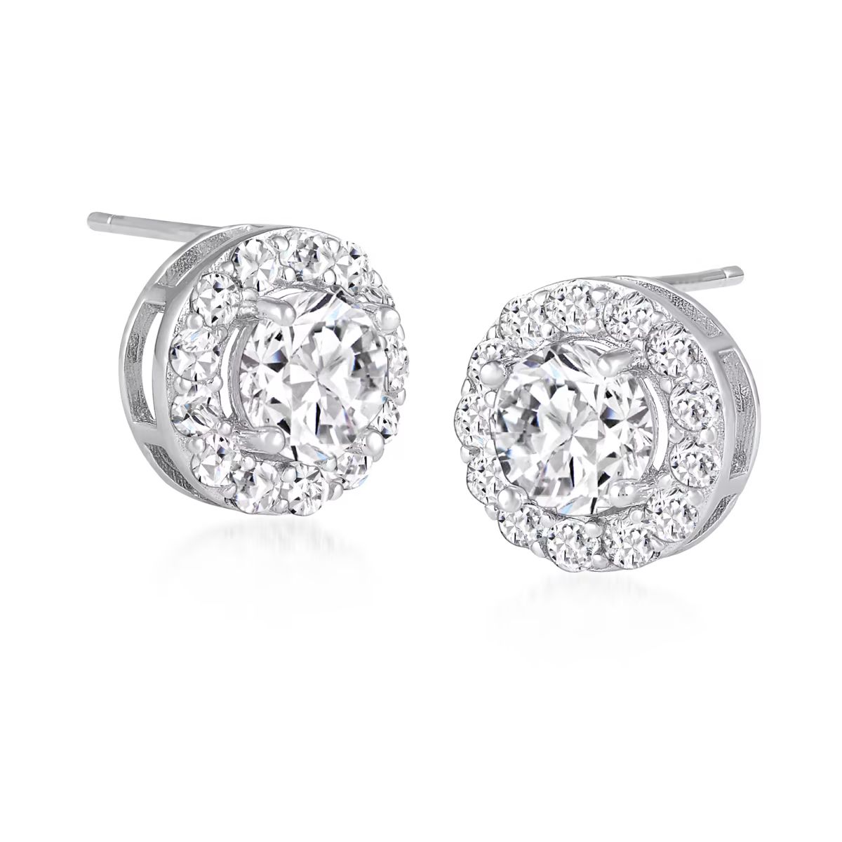 2.70 ct. t.w. Moissanite Circle Earrings in Sterling Silver | Ross-Simons