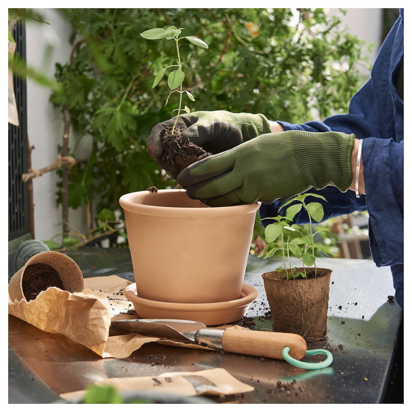 IKEA LÄRKAR 2-piece gardening set, birch/stainless steel large | IKEA US