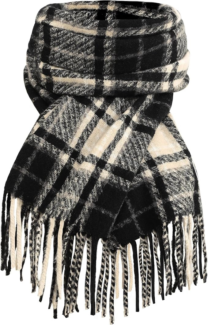 Winter Scarf for Women, Fashion Long Plaid Shawls Big Grid Winter Warm Lattice Large Scarf | Amazon (US)