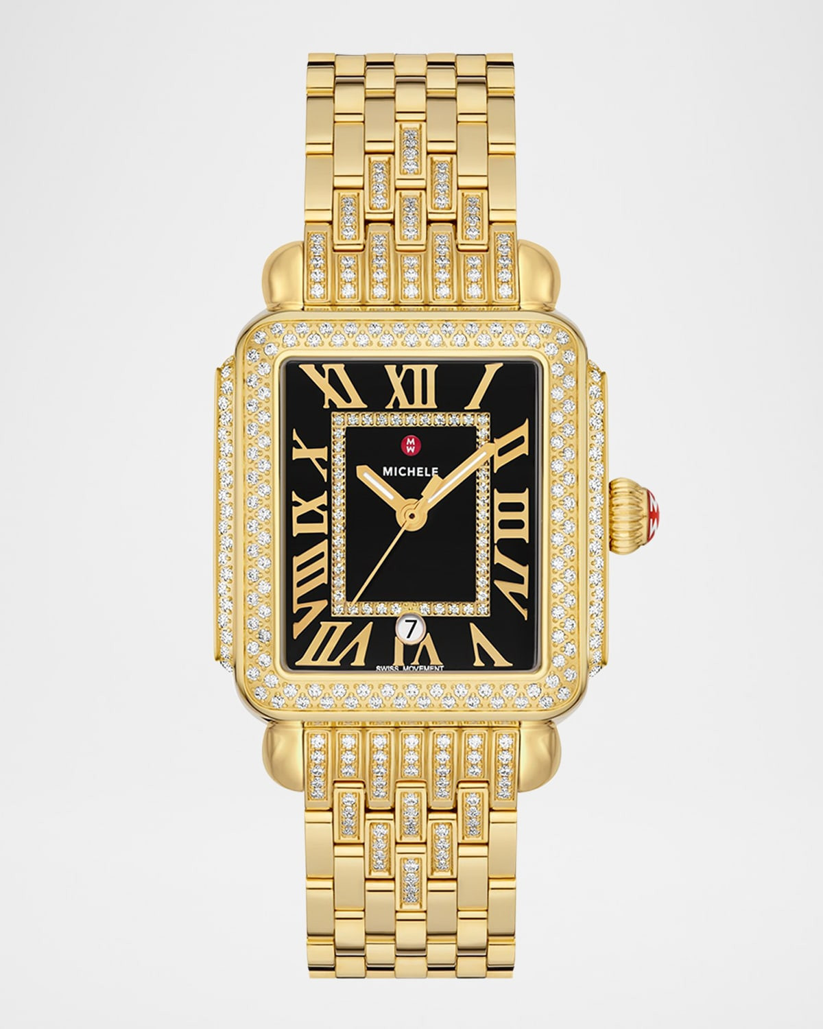 Special Edition Deco Madison Noir Dial Gold Diamond Bracelet Watch | Neiman Marcus